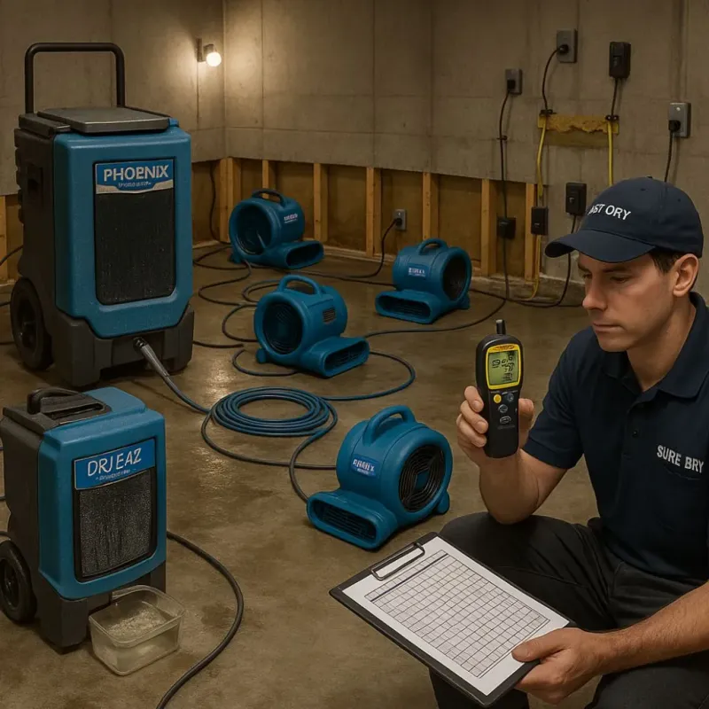 Structural Drying and Dehumidification process in Ocean Acres, NJ
